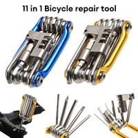 Kit d'outils de réparation de vélo, VTT, Tournevis étanche, Rayon JOHex, Ensemble de réparation de vélo multifonction, Outil de cyclisme, 11 en 1 1